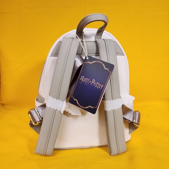 Loungefly Harry Potter Hedwig Owl Ornamental White Grey Embossed Mini Backpack - Picture 5 of 10